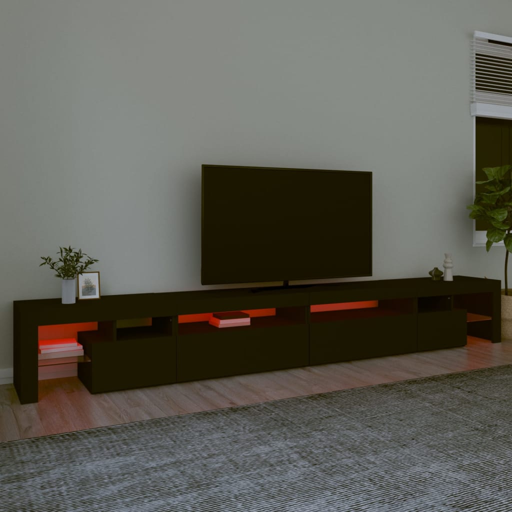 Tv-Meubel Met Led-Verlichting 290X36,5X40 Cm 290 x 36.5 x 40 cm Zwart