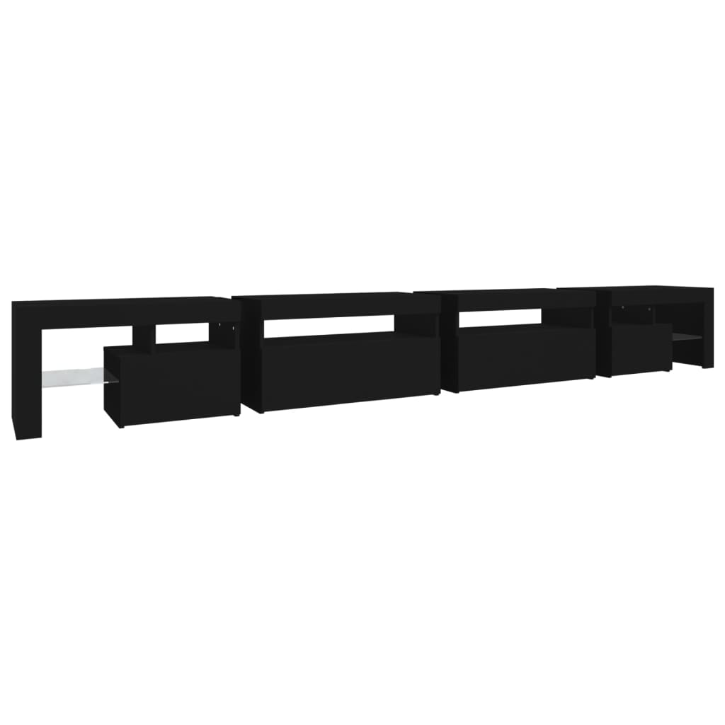 Tv-Meubel Met Led-Verlichting 290X36,5X40 Cm 290 x 36.5 x 40 cm Zwart