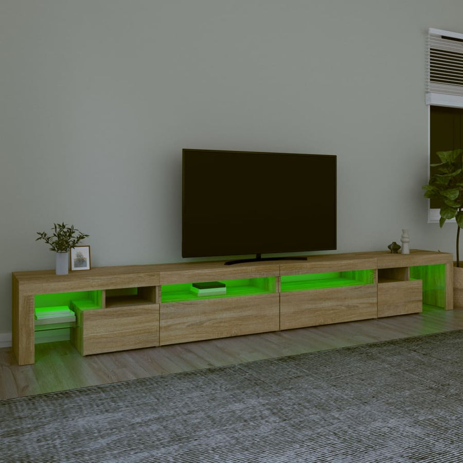 Tv-Meubel Met Led-Verlichting 290X36,5X40Cm Kleurig 290 x 36.5 x 40 cm Sonoma eiken