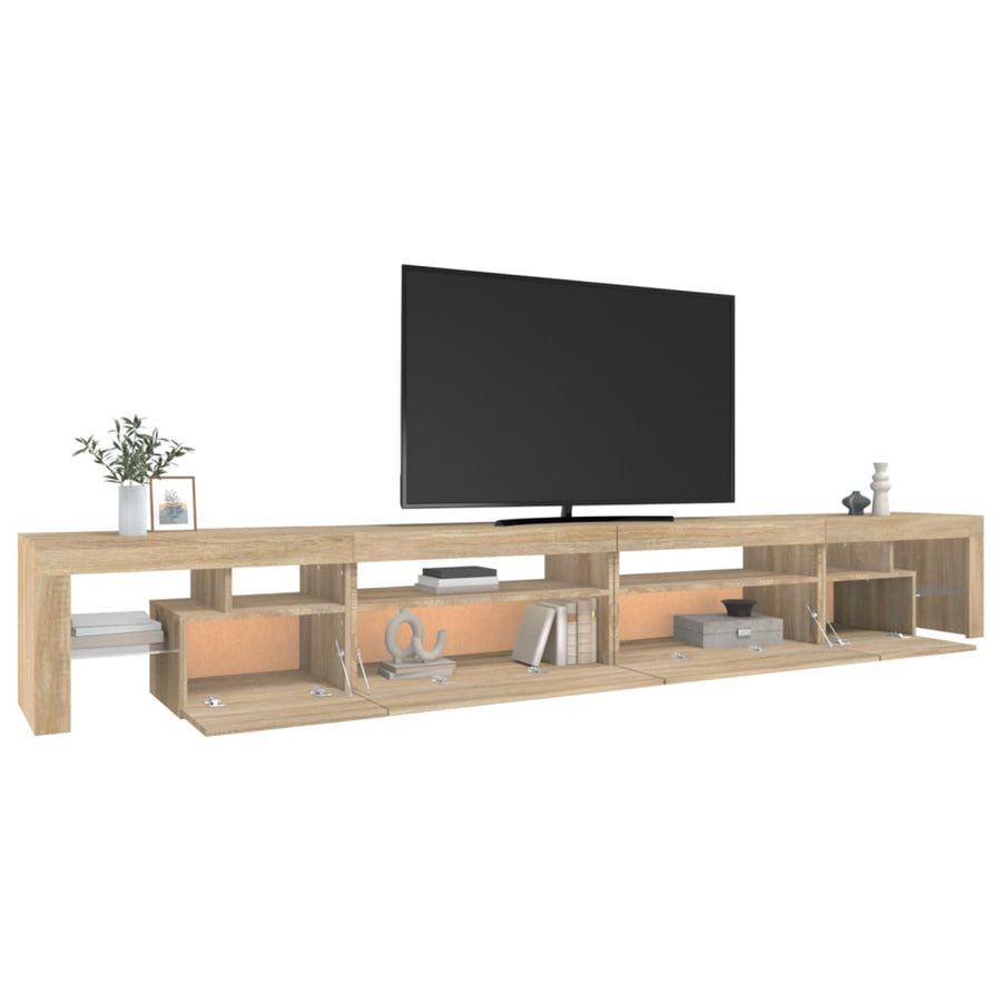 Tv-Meubel Met Led-Verlichting 290X36,5X40Cm Kleurig 290 x 36.5 x 40 cm Sonoma eiken