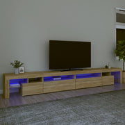 Tv-meubel 290x36,5x40 cm sonoma eiken led