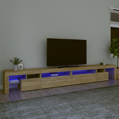 Tv-Meubel Met Led-Verlichting 290X36,5X40Cm Kleurig 290 x 36.5 x 40 cm Sonoma eiken