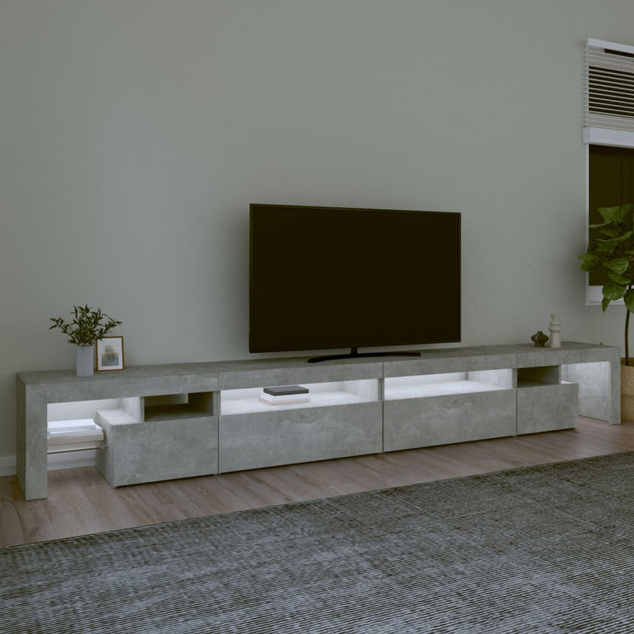 Tv-Meubel Met Led-Verlichting 290X36,5X40 Cm 290 x 36.5 x 40 cm Betongrijs