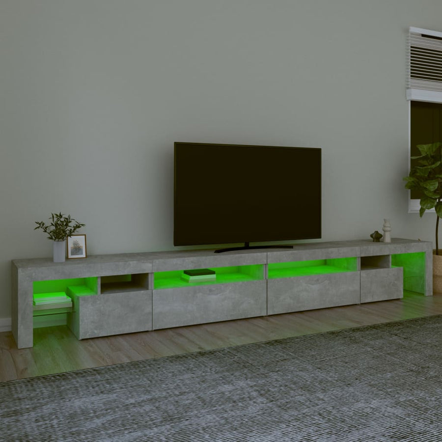 Tv-Meubel Met Led-Verlichting 290X36,5X40 Cm 290 x 36.5 x 40 cm Betongrijs