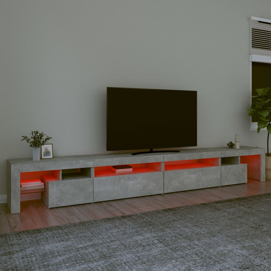 Tv-Meubel Met Led-Verlichting 290X36,5X40 Cm 290 x 36.5 x 40 cm Betongrijs