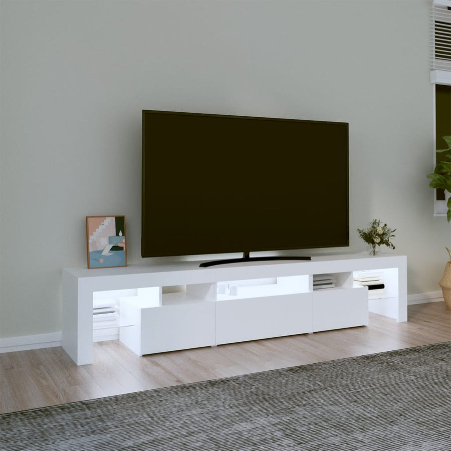 Tv-Meubel Met Led-Verlichting 200X36,5X40 Cm Wit 1 200 x 36.5 x 40 cm