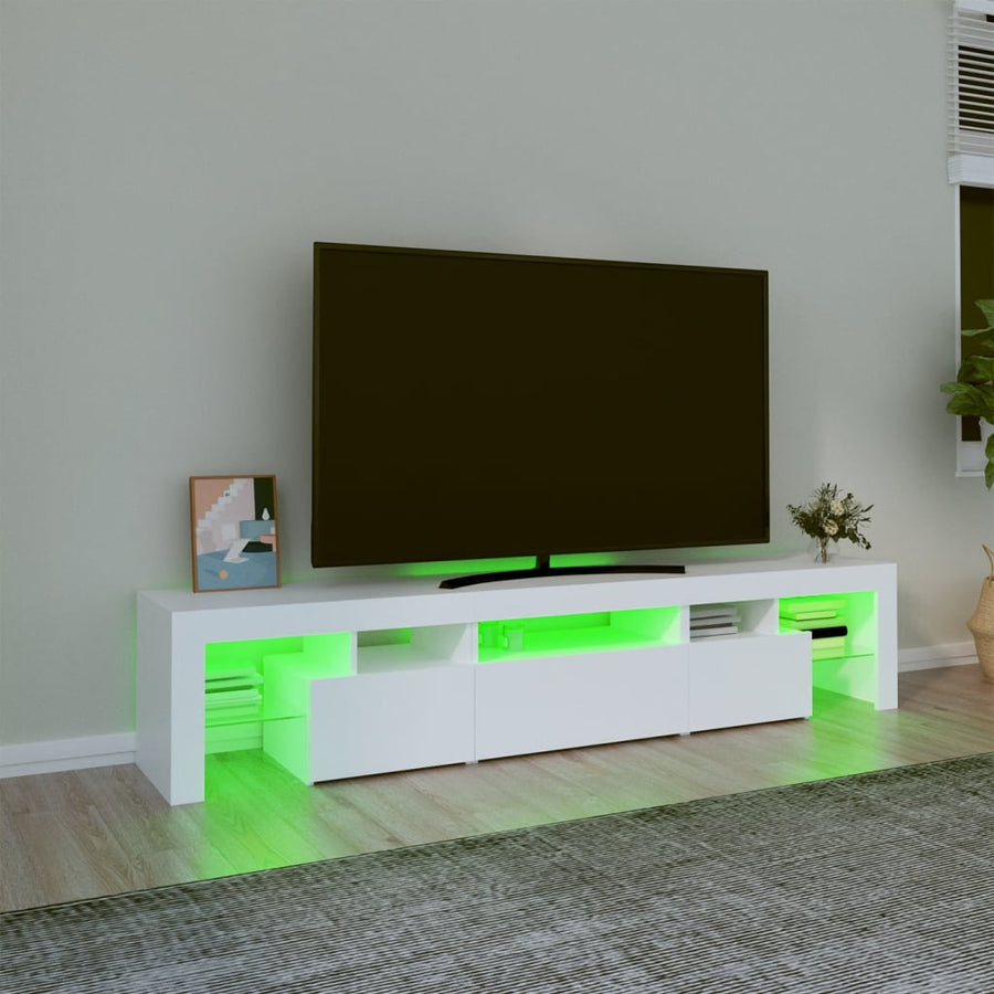 Tv-Meubel Met Led-Verlichting 200X36,5X40 Cm Wit 1 200 x 36.5 x 40 cm
