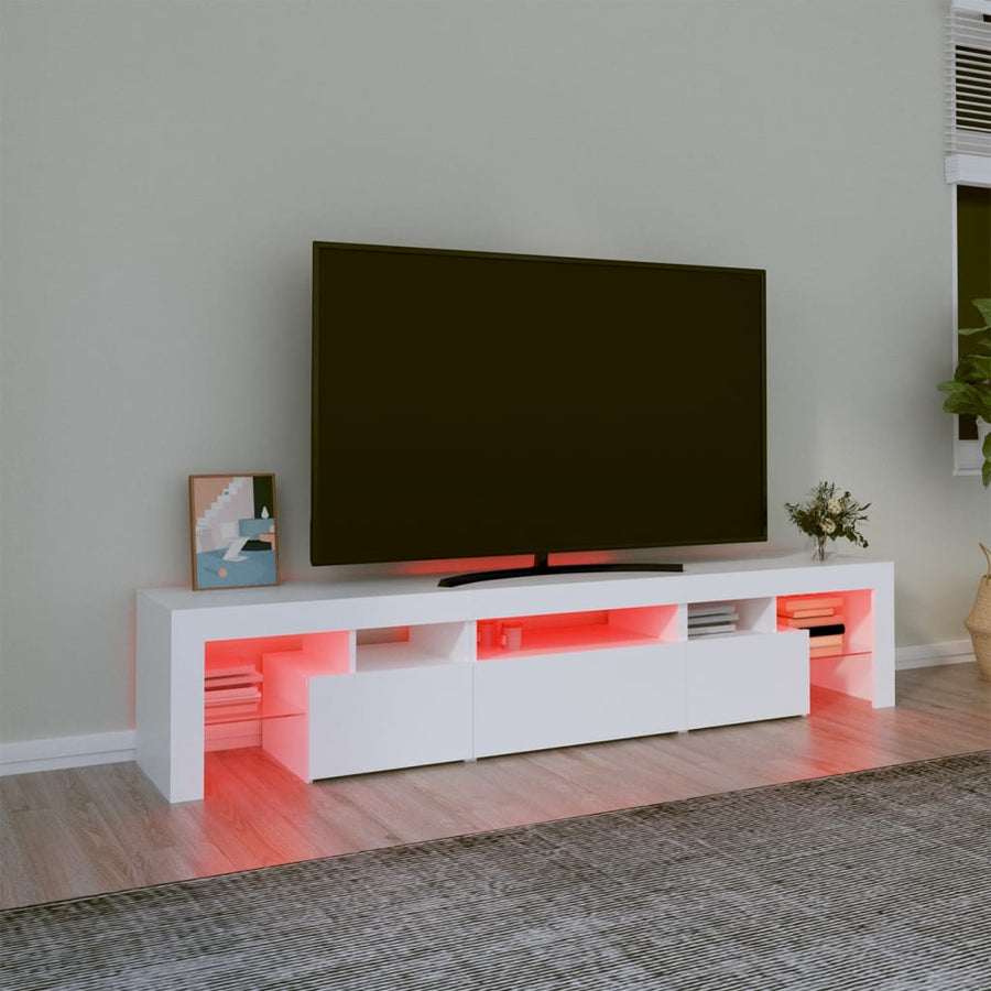 Tv-Meubel Met Led-Verlichting 200X36,5X40 Cm Wit 1 200 x 36.5 x 40 cm