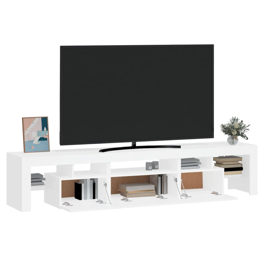 Tv-Meubel Met Led-Verlichting 200X36,5X40 Cm Wit 1 200 x 36.5 x 40 cm