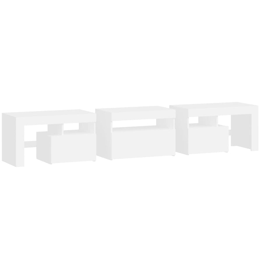 Tv-Meubel Met Led-Verlichting 200X36,5X40 Cm Wit 1 200 x 36.5 x 40 cm