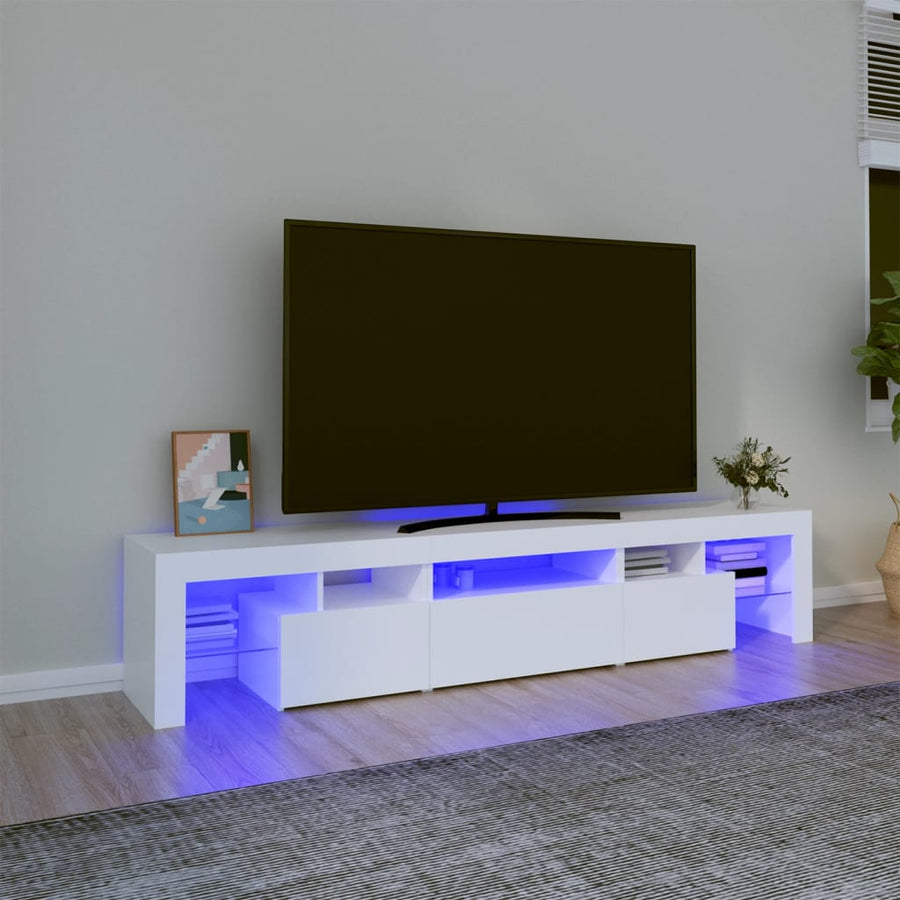Tv-Meubel Met Led-Verlichting 200X36,5X40 Cm Wit 1 200 x 36.5 x 40 cm