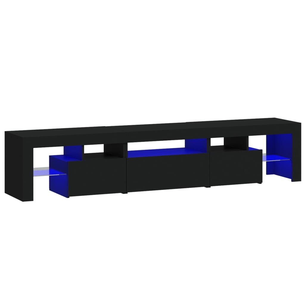 Tv-Meubel Met Led-Verlichting 200X36,5X40 Cm Zwart 1 200 x 36.5 x 40 cm