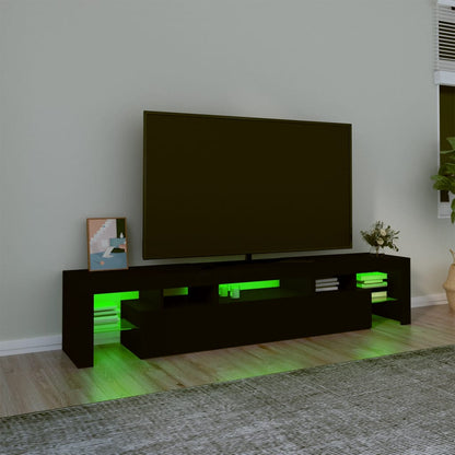 Tv-Meubel Met Led-Verlichting 200X36,5X40 Cm Zwart 1 200 x 36.5 x 40 cm