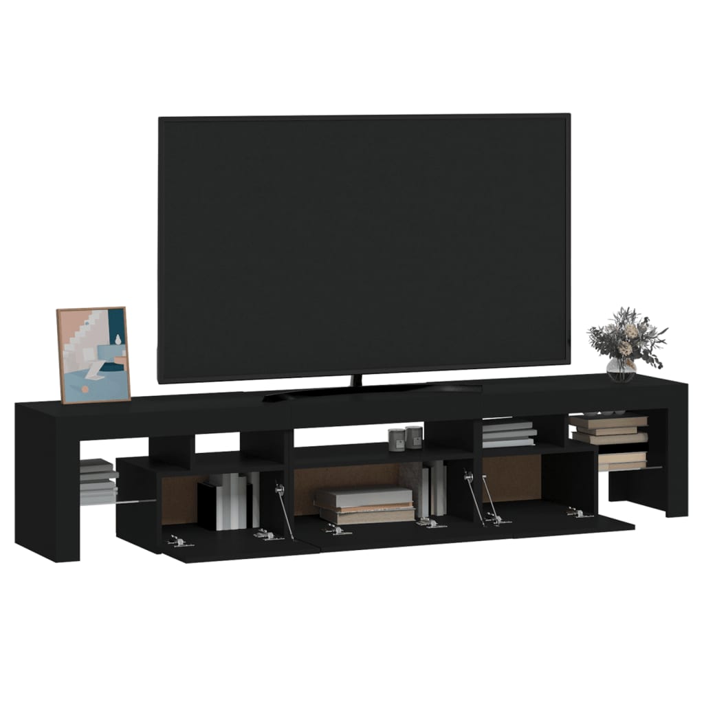 Tv-Meubel Met Led-Verlichting 200X36,5X40 Cm Zwart 1 200 x 36.5 x 40 cm