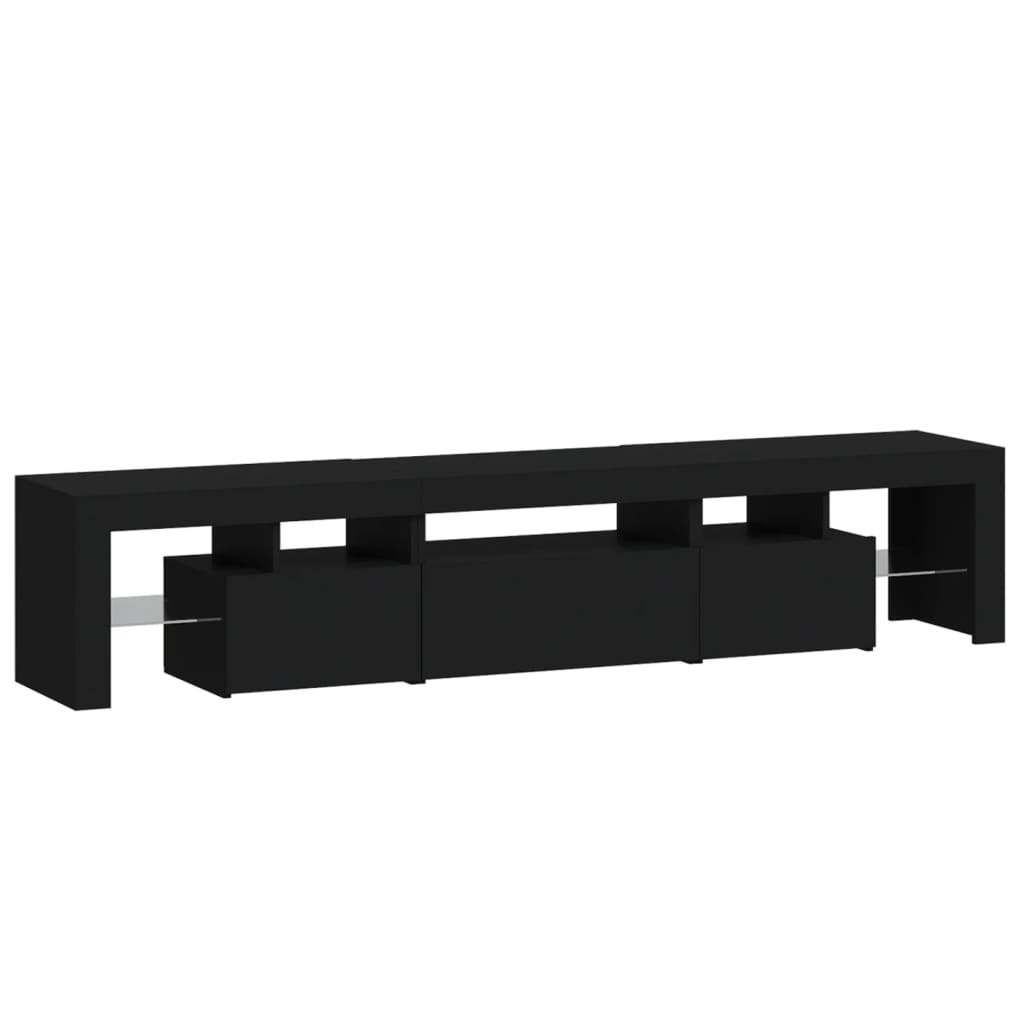 Tv-Meubel Met Led-Verlichting 200X36,5X40 Cm Zwart 1 200 x 36.5 x 40 cm