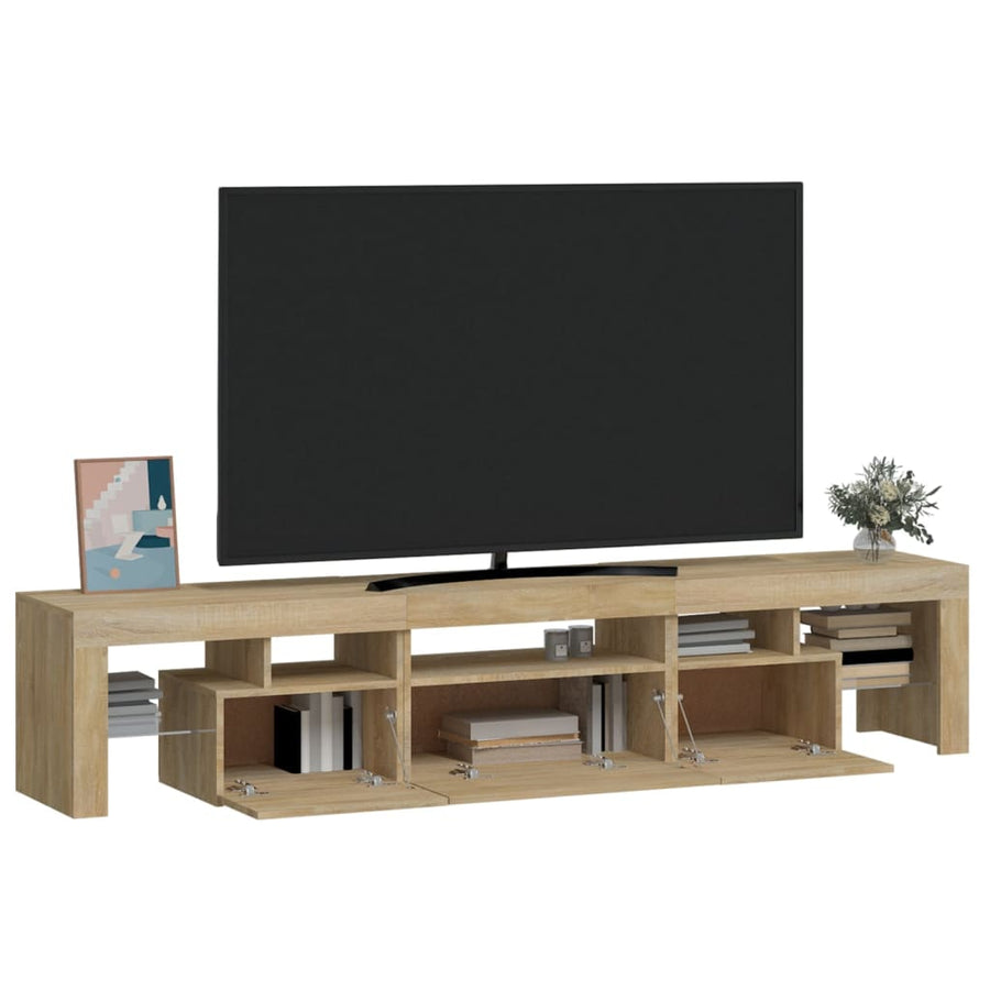 Tv-Meubel Met Led-Verlichting 200X36,5X40Cm Sonoma Eikenkleurig 200 x 36.5 x 40 cm