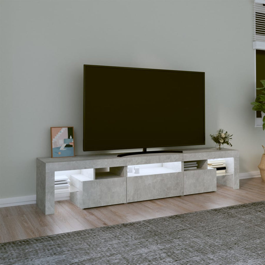 Tv-Meubel Met Led-Verlichting 200X36,5X40 Cm 1 200 x 36.5 x 40 cm Betongrijs