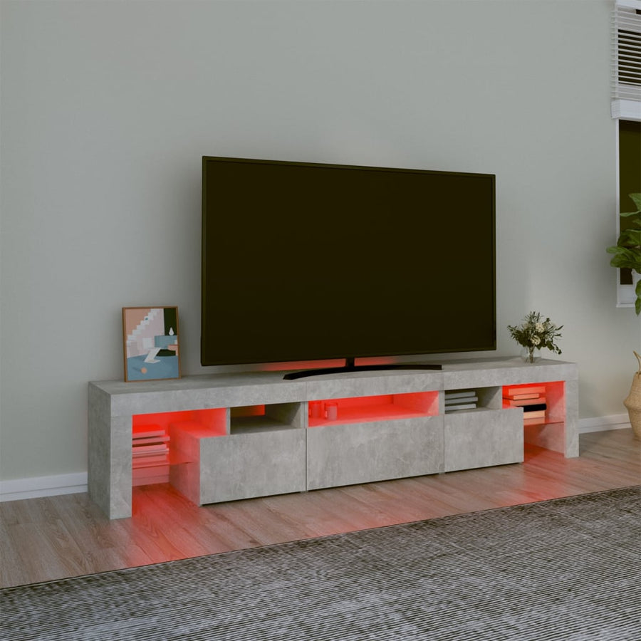 Tv-Meubel Met Led-Verlichting 200X36,5X40 Cm 1 200 x 36.5 x 40 cm Betongrijs