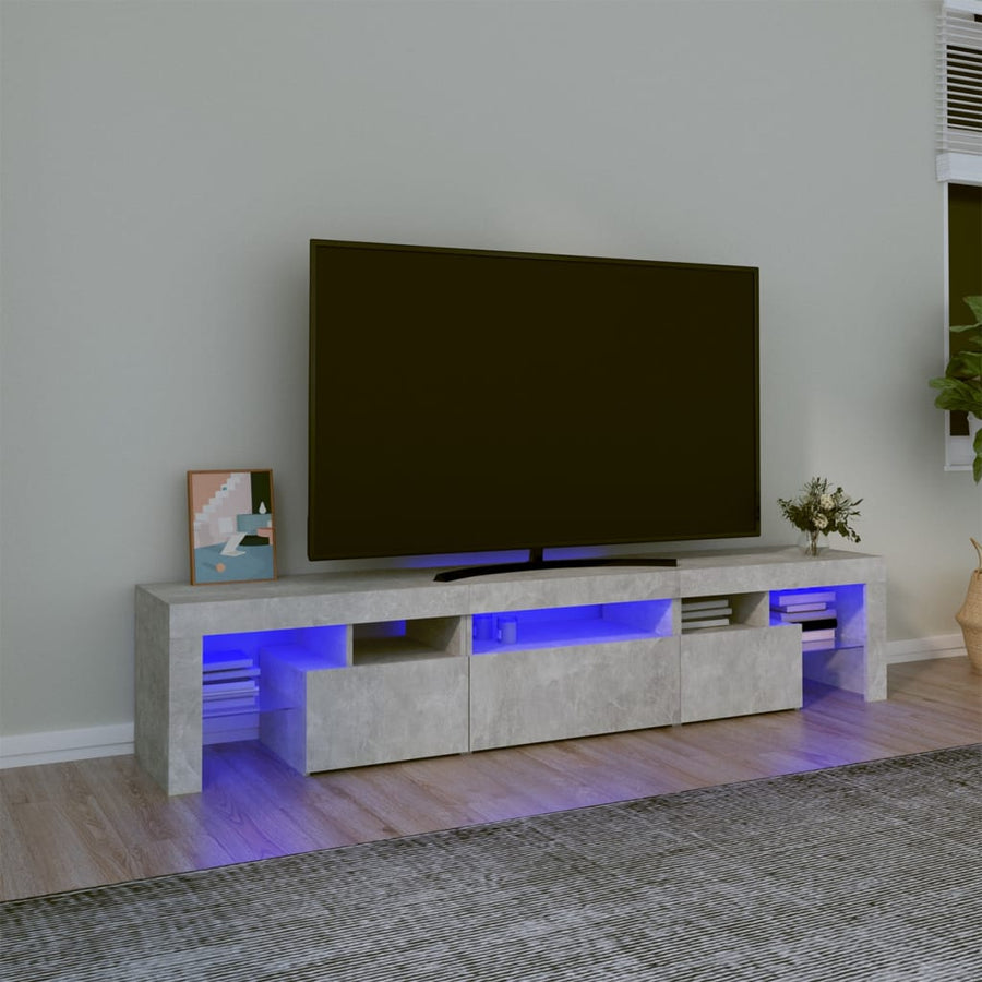 Tv-Meubel Met Led-Verlichting 200X36,5X40 Cm 1 200 x 36.5 x 40 cm Betongrijs