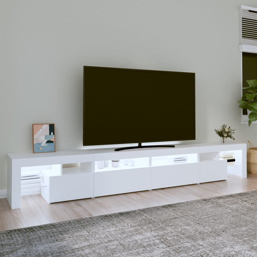 Tv-Meubel Met Led-Verlichting 260X36,5X40 Cm Wit 1 260 x 36.5 x 40 cm (4 pcs)