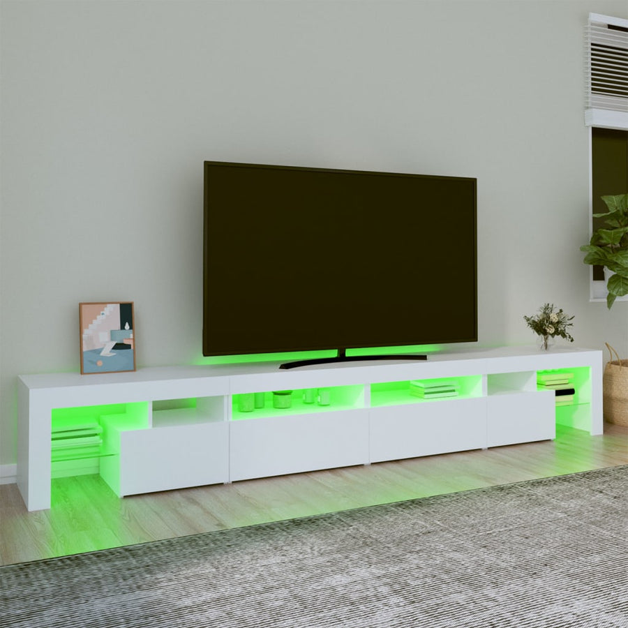 Tv-Meubel Met Led-Verlichting 260X36,5X40 Cm Wit 1 260 x 36.5 x 40 cm (4 pcs)