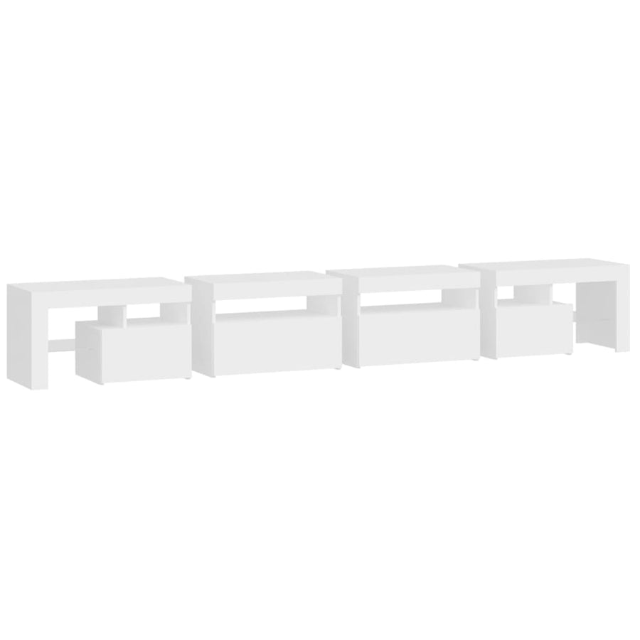 Tv-Meubel Met Led-Verlichting 260X36,5X40 Cm Wit 1 260 x 36.5 x 40 cm (4 pcs)