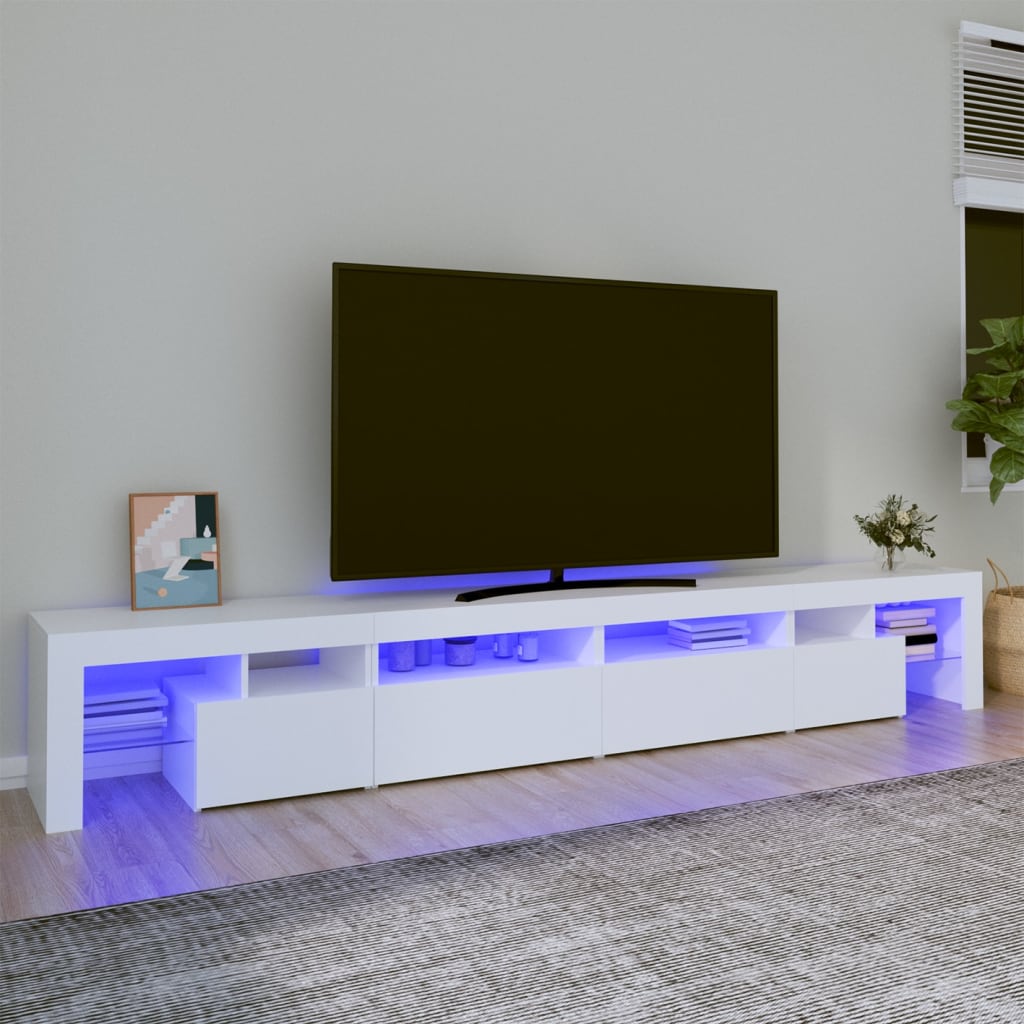 Tv-Meubel Met Led-Verlichting 260X36,5X40 Cm Wit 1 260 x 36.5 x 40 cm (4 pcs)