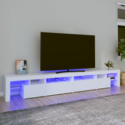 Tv-meubel 260x36,5x40 cm wit met LED