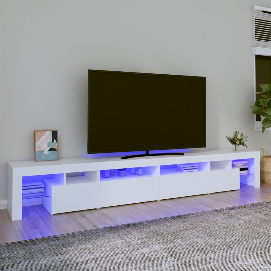 Tv-Meubel Met Led-Verlichting 260X36,5X40 Cm Wit 1 260 x 36.5 x 40 cm (4 pcs)