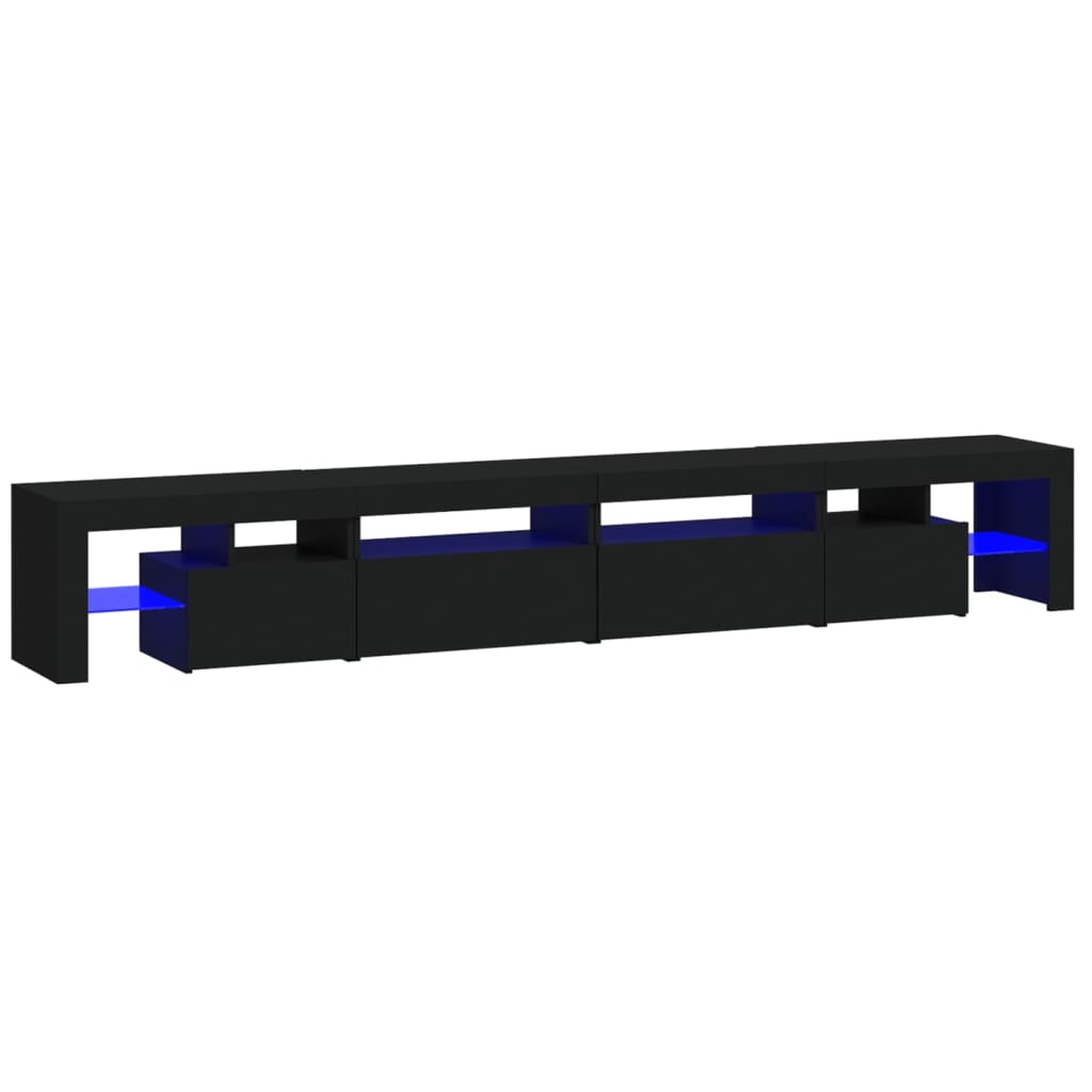 Tv-Meubel Met Led-Verlichting 260X36,5X40 Cm 260 x 36.5 x 40 cm (4 pcs) Zwart