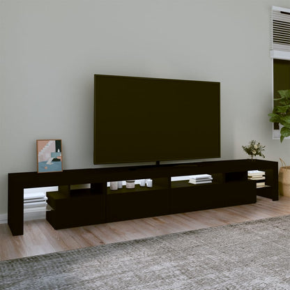 Tv-Meubel Met Led-Verlichting 260X36,5X40 Cm 260 x 36.5 x 40 cm (4 pcs) Zwart