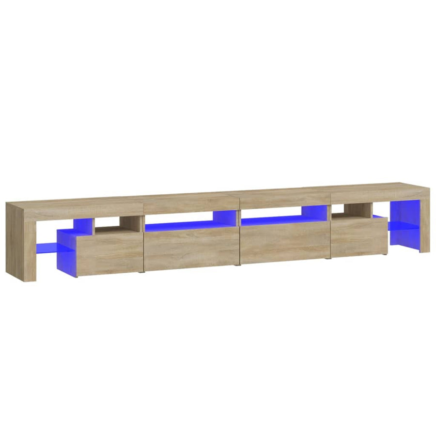 Tv-Meubel Met Led-Verlichting 260X36,5X40Cm Kleurig 260 x 36.5 x 40 cm (4 pcs) Sonoma eiken