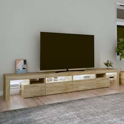 Tv-Meubel Met Led-Verlichting 260X36,5X40Cm Kleurig 260 x 36.5 x 40 cm (4 pcs) Sonoma eiken