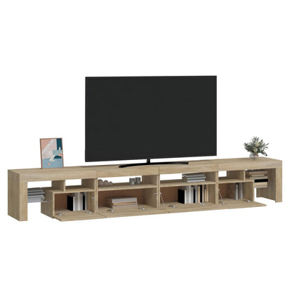 Tv-Meubel Met Led-Verlichting 260X36,5X40Cm Kleurig 260 x 36.5 x 40 cm (4 pcs) Sonoma eiken