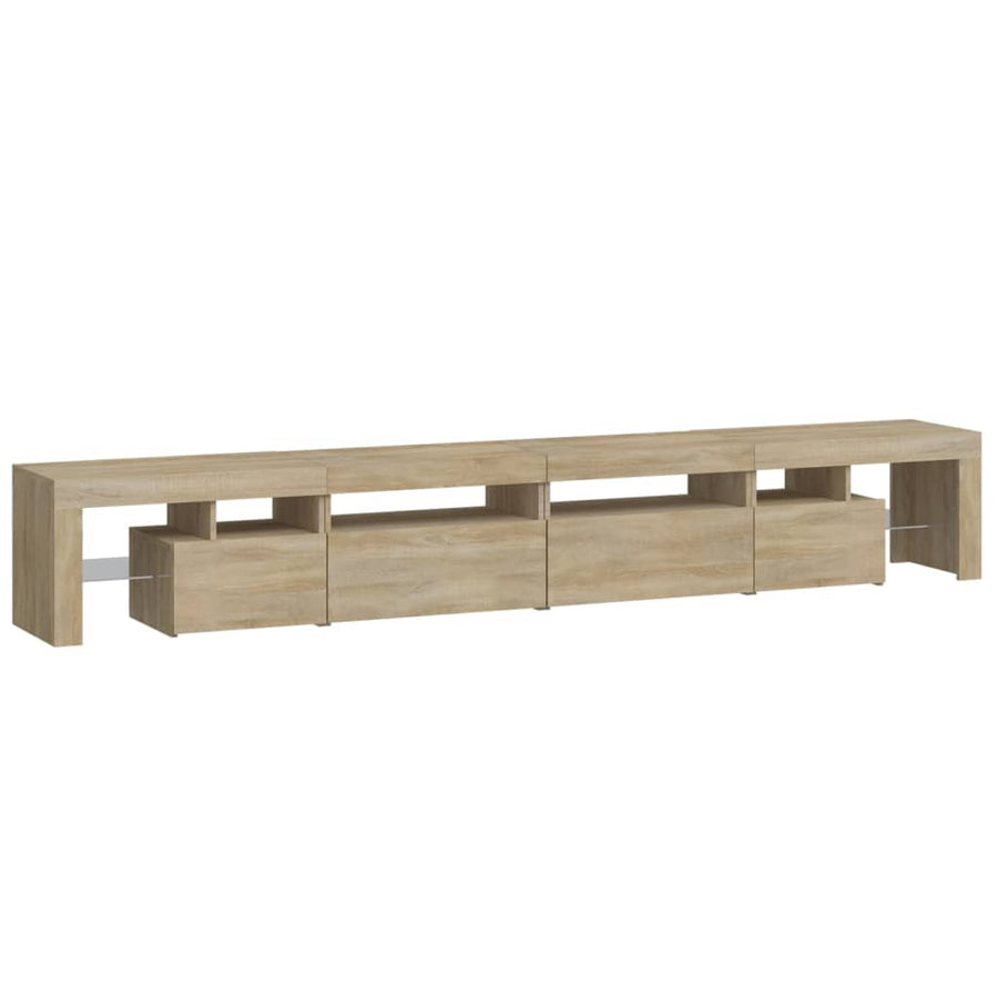 Tv-Meubel Met Led-Verlichting 260X36,5X40Cm Kleurig 260 x 36.5 x 40 cm (4 pcs) Sonoma eiken