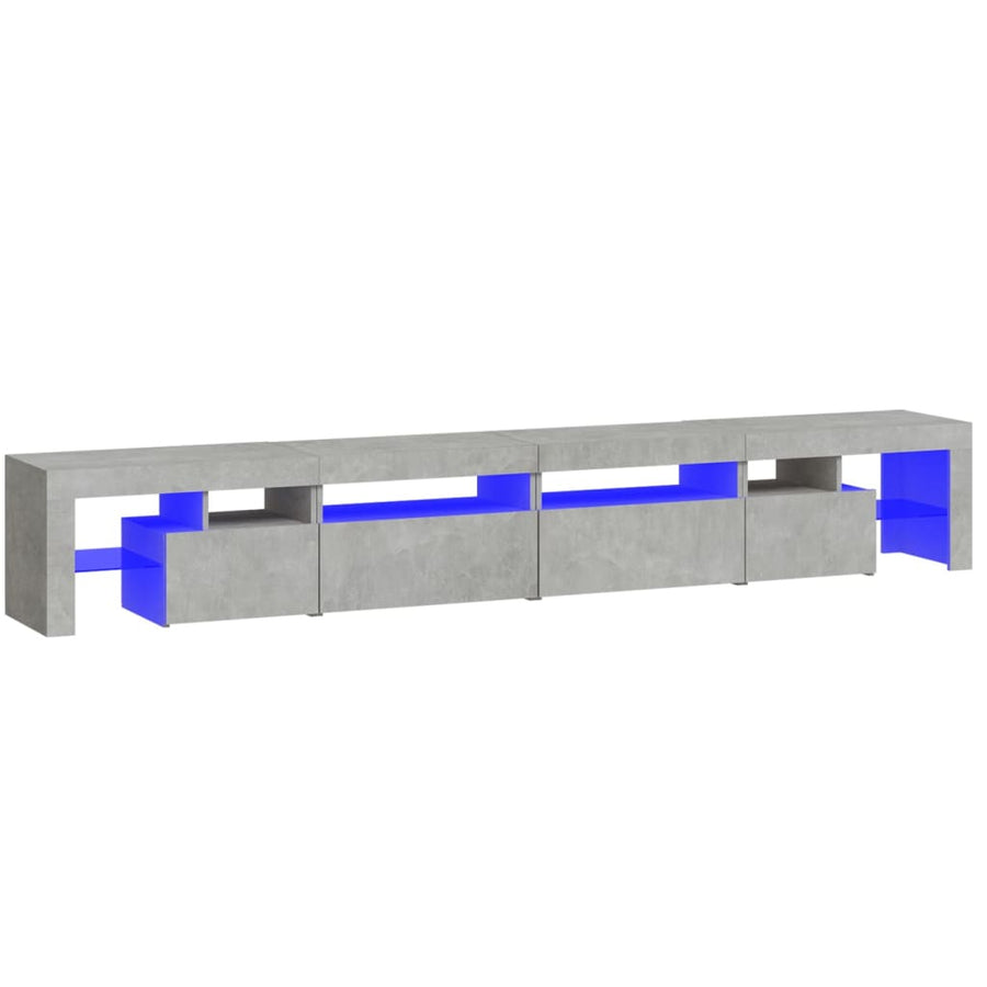 Tv-Meubel Met Led-Verlichting 260X36,5X40 Cm 260 x 36.5 x 40 cm (4 pcs) Betongrijs