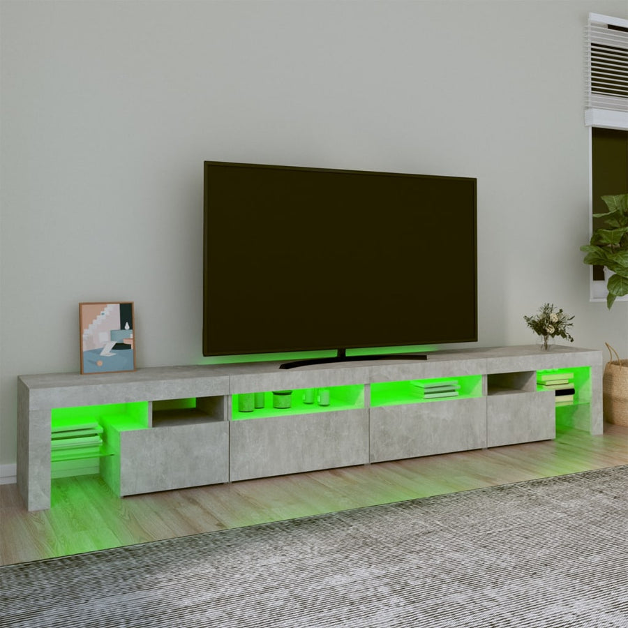 Tv-Meubel Met Led-Verlichting 260X36,5X40 Cm 260 x 36.5 x 40 cm (4 pcs) Betongrijs