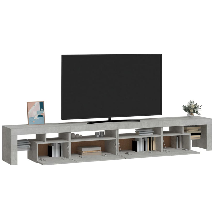 Tv-Meubel Met Led-Verlichting 260X36,5X40 Cm 260 x 36.5 x 40 cm (4 pcs) Betongrijs