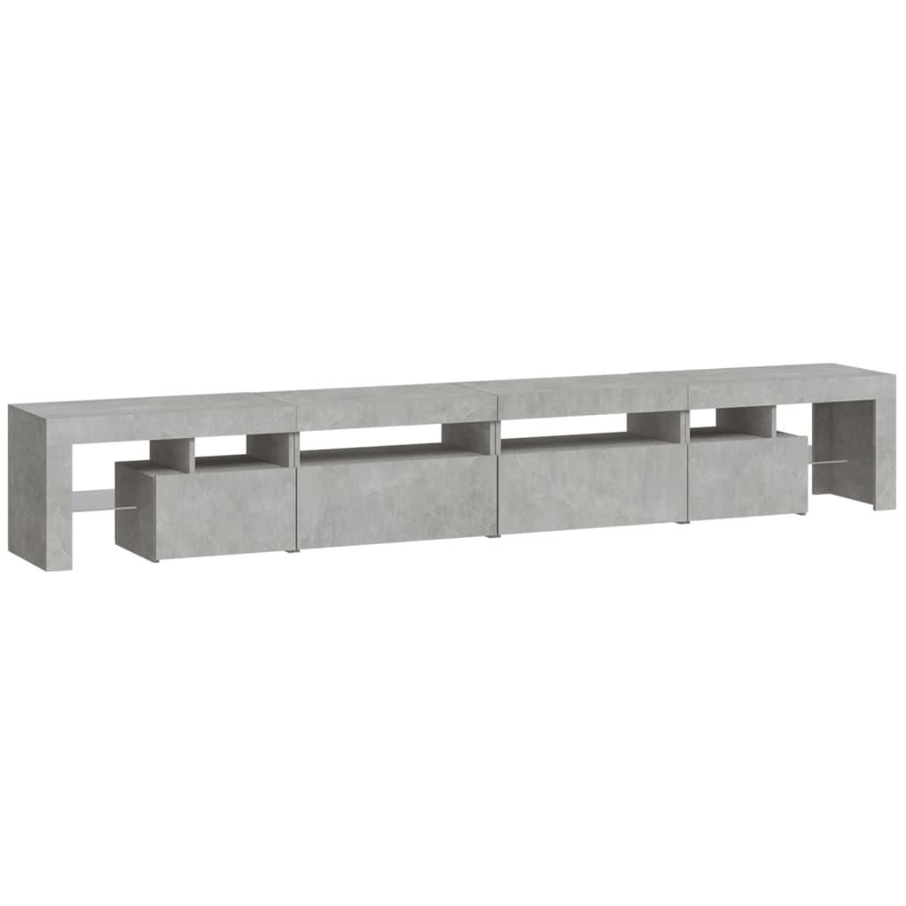 Tv-Meubel Met Led-Verlichting 260X36,5X40 Cm 260 x 36.5 x 40 cm (4 pcs) Betongrijs