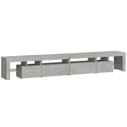 Tv-Meubel Met Led-Verlichting 260X36,5X40 Cm 260 x 36.5 x 40 cm (4 pcs) Betongrijs