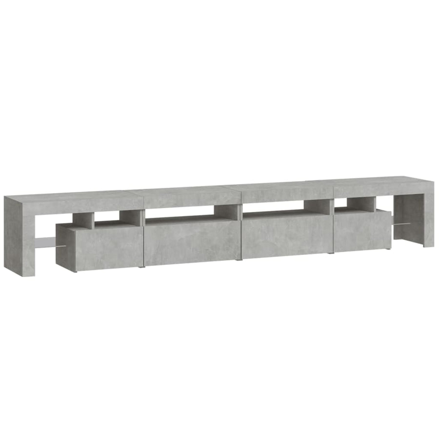 Tv-Meubel Met Led-Verlichting 260X36,5X40 Cm 260 x 36.5 x 40 cm (4 pcs) Betongrijs