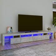 Tv-meubel 260x36,5x40 cm betongrijs LED