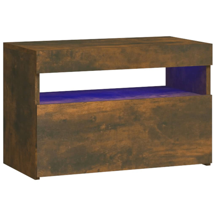 Nachtkastje Met Led-Verlichting 60X35X40 Cm Kleur 1 Gerookt eiken