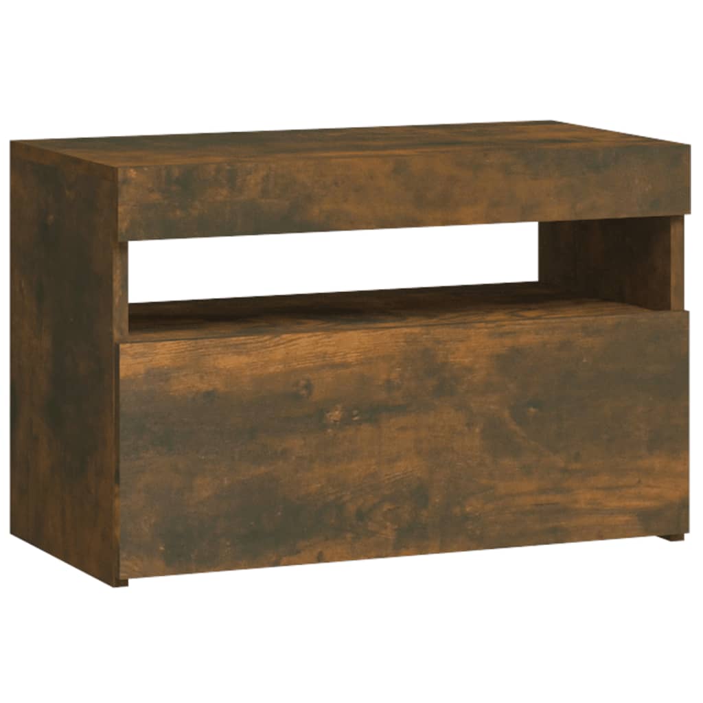Nachtkastje Met Led-Verlichting 60X35X40 Cm Kleur 1 Gerookt eiken