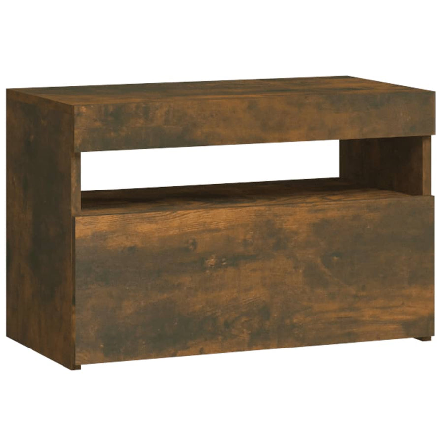 Nachtkastje Met Led-Verlichting 60X35X40 Cm Kleur 1 Gerookt eiken