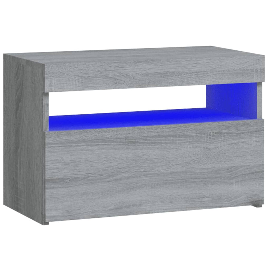 Nachtkastje Met Led-Verlichting 60X35X40 Cm Grijs Sonoma Eiken 1