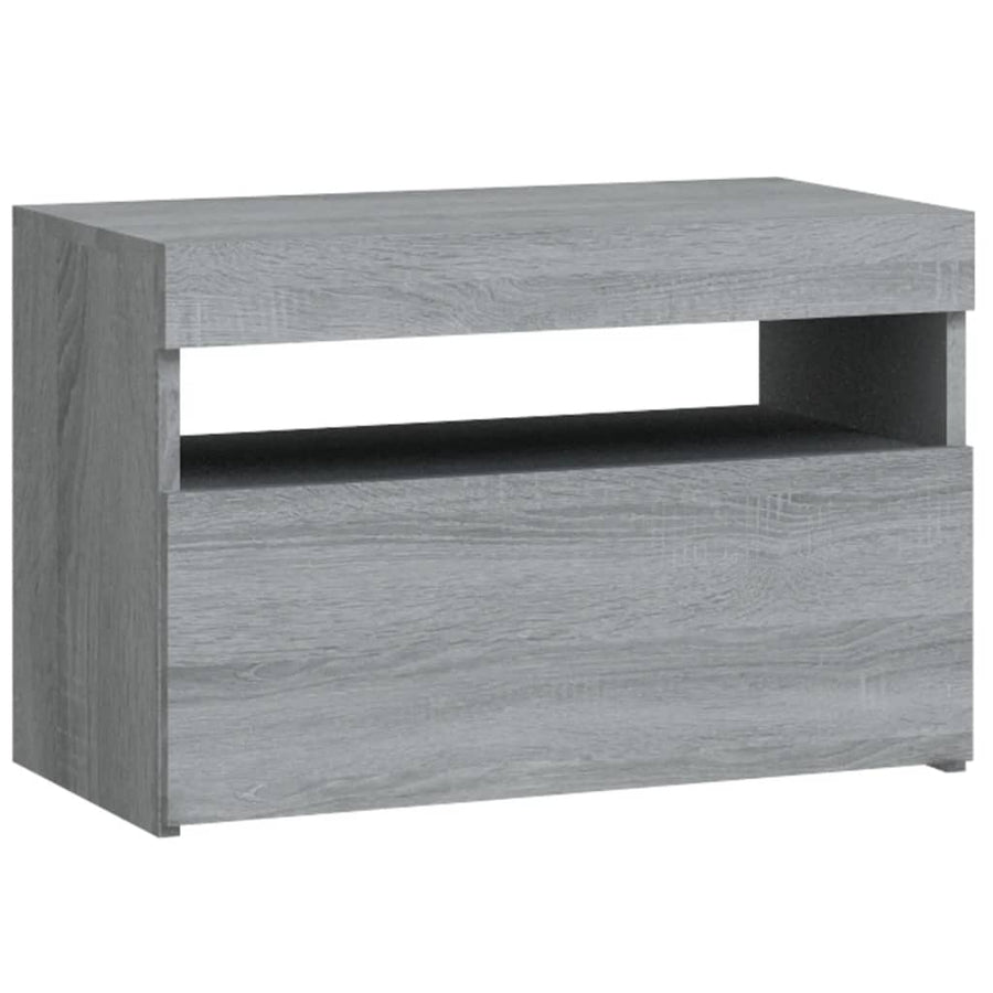 Nachtkastje Met Led-Verlichting 60X35X40 Cm Grijs Sonoma Eiken 1
