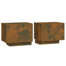 Nachtkastje 00X35X40 Cm Bewerkt Hout Kleurig Gerookt eiken