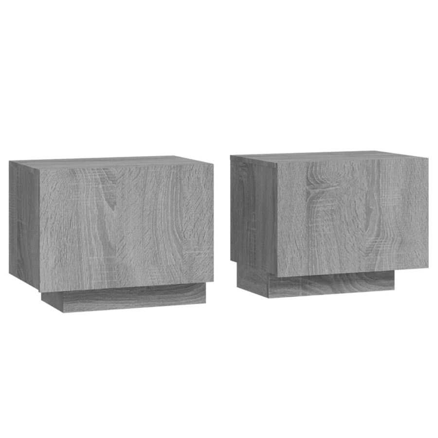 Nachtkastje 00X35X40 Cm Bewerkt Hout Eikenkleurig Grijs sonoma