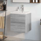 Wastafelkast bewerkt hout grijs sonoma 41x38.5x45 cm
